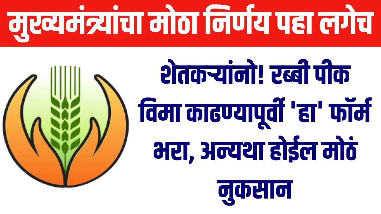 Crop Insurance: शेतकऱ्यांनो! रब्बी पीक विमा काढण्यापूर्वी ‘हा’ फॉर्म भरा, अन्यथा होईल मोठं नुकसान