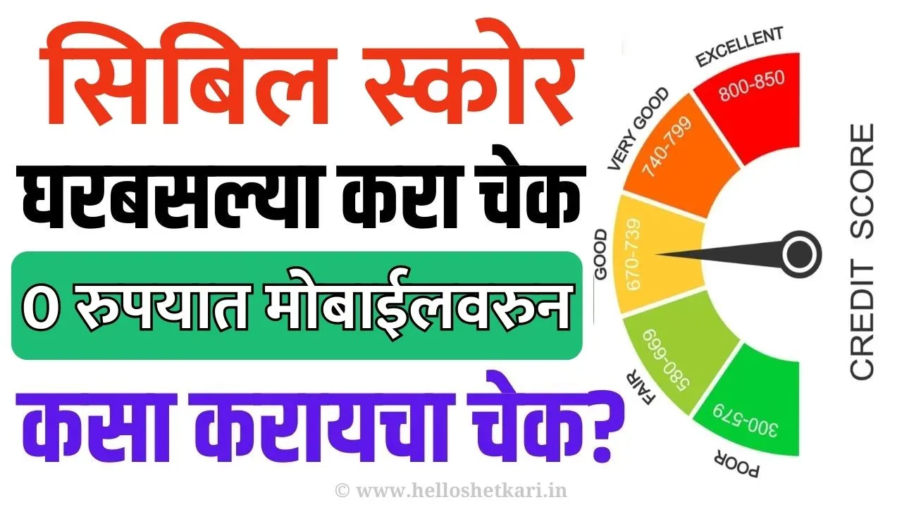 घरबसल्या चेक करा तुमचा सिबिल स्कोर मोबाईल वरून CIBIL Score